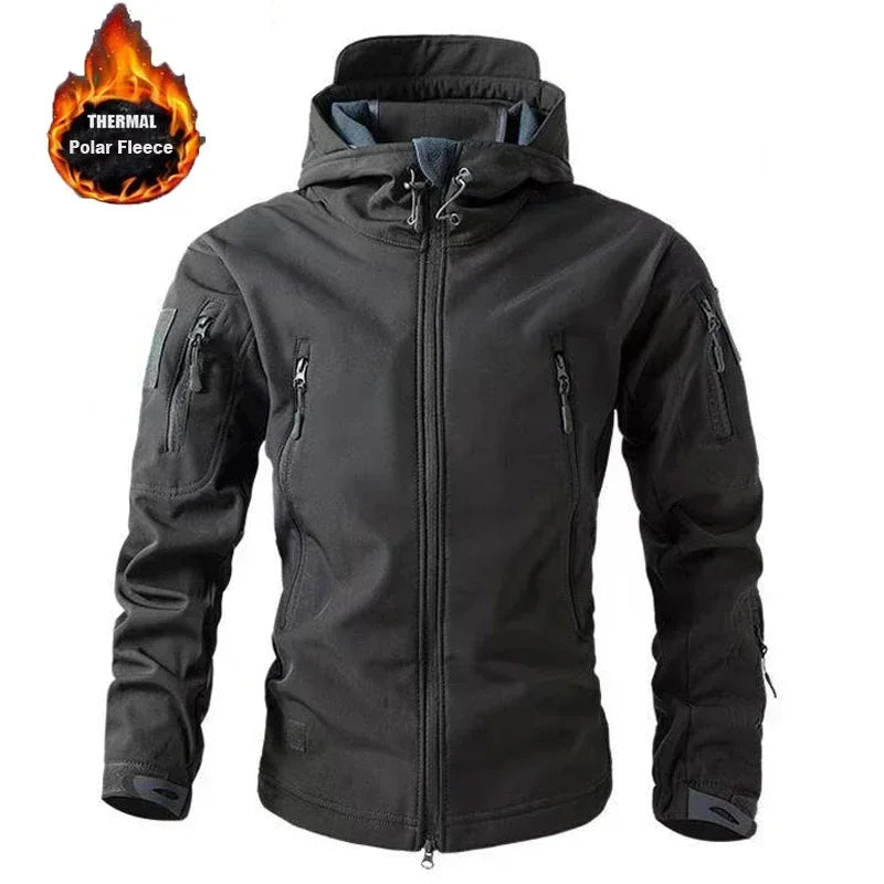 Classic outdoor men's winter and autumn wool jacket tactical waterproof fishing hiking camping windproof wool coat warm coat