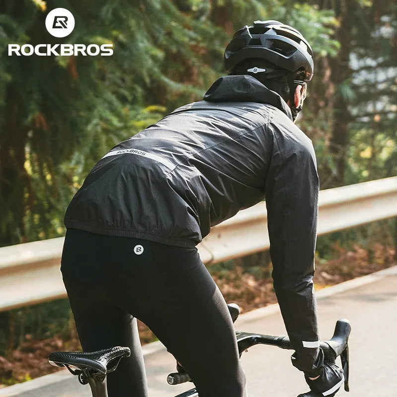 ROCKBROS Raincoat Cycling Men Waterproof Jacket Bike E-bike Motorcycle Rainwear Reflective Logo Fishing Climbing Jacket