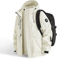 Waterproof Jacket Men Outdoor Hiking Camping Windbreaker Hooded Softshell Zip Up Coats Lightweight Unisex Spring Autumn Coats