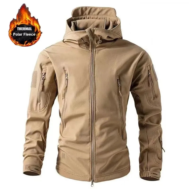 Classic outdoor men's winter and autumn wool jacket tactical waterproof fishing hiking camping windproof wool coat warm coat