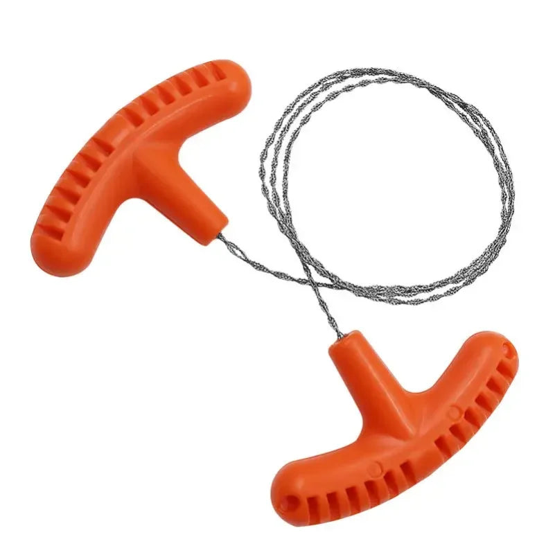 High-quality Multi-purpose Mini Pocket Wire Saw Stainless Steel Wire Saw Orange Outdoor Camping Emergency Survival Gear Tools