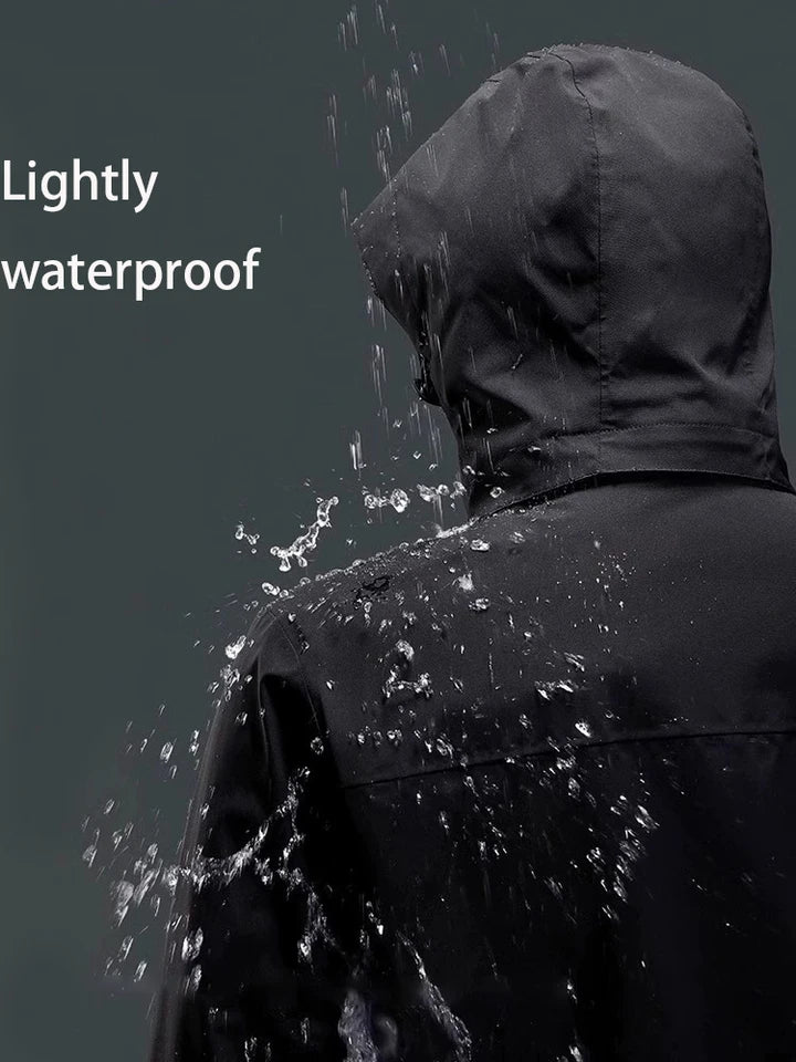 Waterproof Jacket Men Outdoor Hiking Camping Windbreaker Hooded Softshell Zip Up Coats Lightweight Unisex Spring Autumn Coats