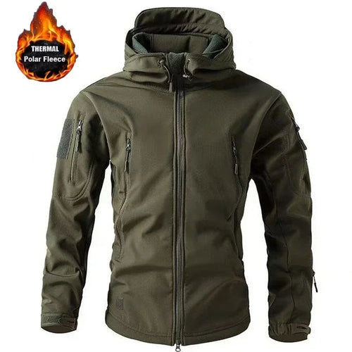Classic outdoor men's winter and autumn wool jacket tactical waterproof fishing hiking camping windproof wool coat warm coat