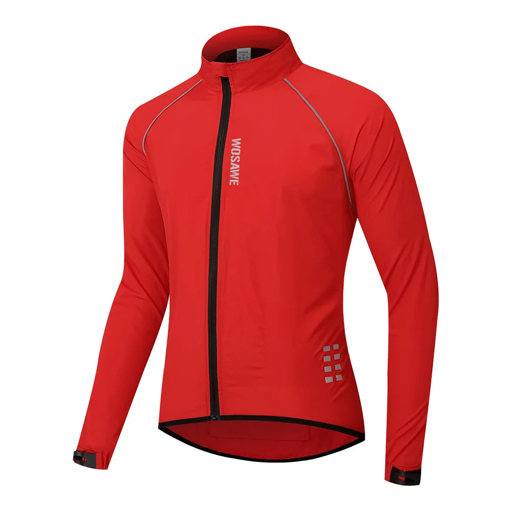 WOSAWE Men's Cycling Windbreaker Wind Jacket Windproof Water Repellent Mountain Bike MTB Clothing Reflective Bicycle Coat