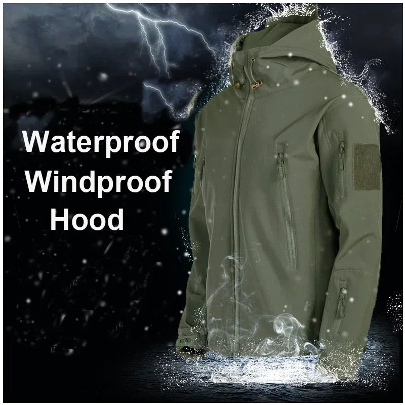 Classic outdoor men's winter and autumn wool jacket tactical waterproof fishing hiking camping windproof wool coat warm coat