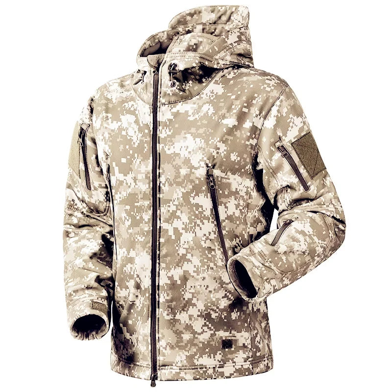 Classic outdoor men's winter and autumn wool jacket tactical waterproof fishing hiking camping windproof wool coat warm coat