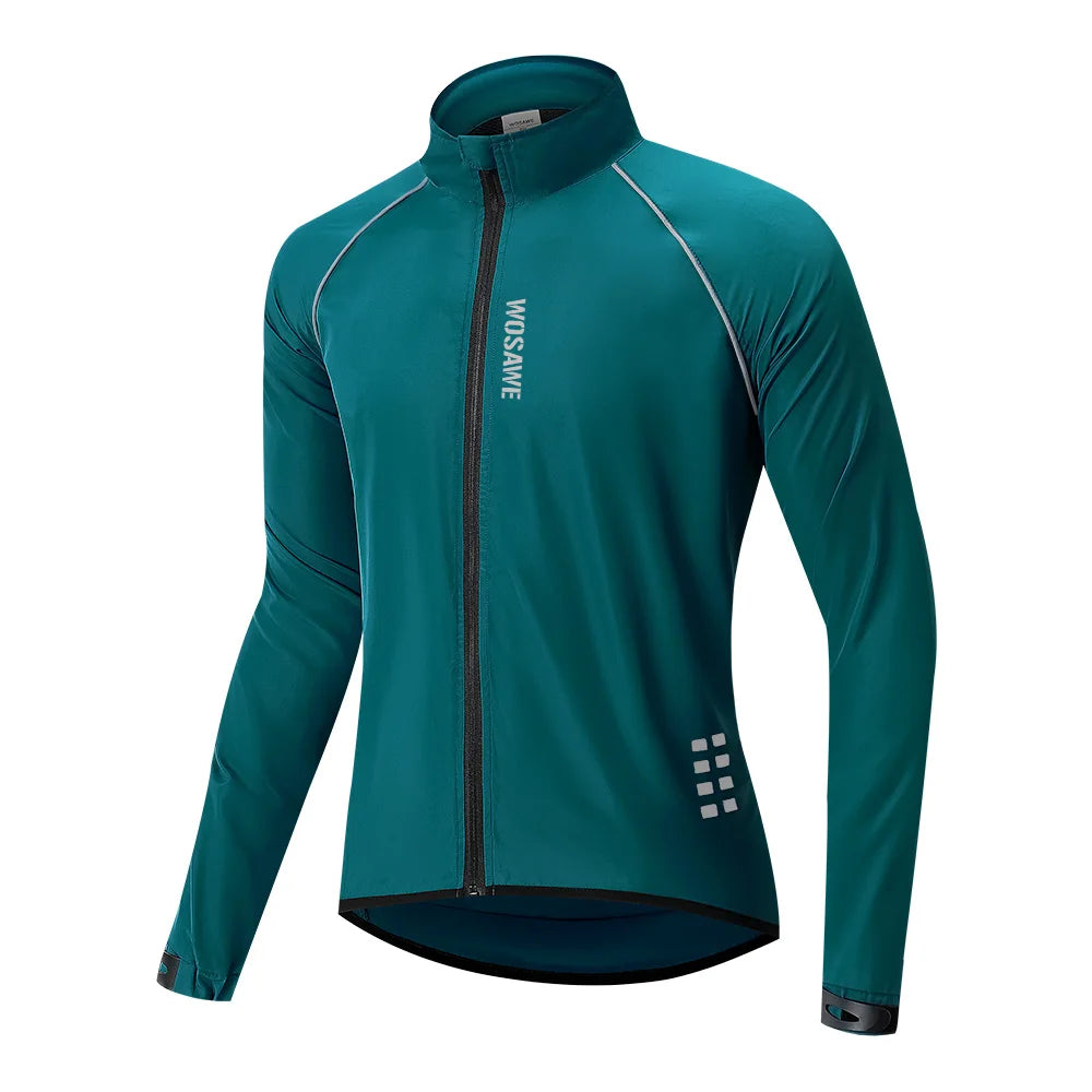 WOSAWE Men's Cycling Windbreaker Wind Jacket Windproof Water Repellent Mountain Bike MTB Clothing Reflective Bicycle Coat