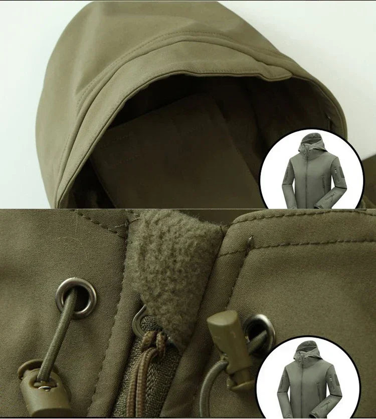 Classic outdoor men's winter and autumn wool jacket tactical waterproof fishing hiking camping windproof wool coat warm coat