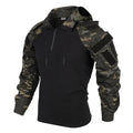 Outdoor Shirts Camo Combat T-Shirt Hooded Men Tactical Shirt Airsoft Paintball Cotton Hunting Clothing Wear-resisting