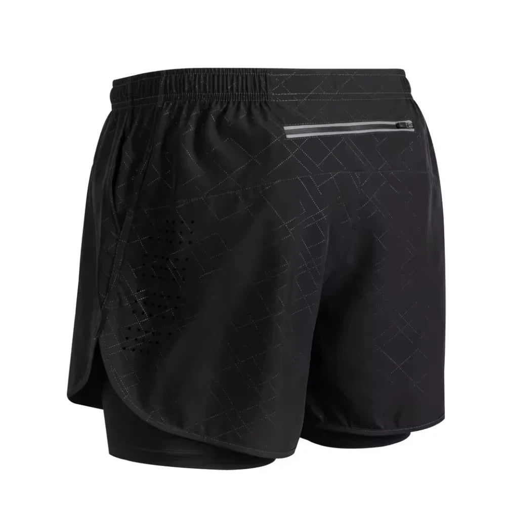 New men's summer outdoor running training 2-in-1 shorts, double-layer beach pants, quick-drying and breathable sports pants