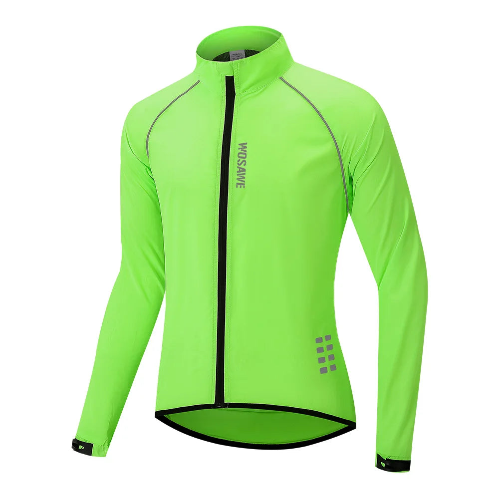 WOSAWE Men's Cycling Windbreaker Wind Jacket Windproof Water Repellent Mountain Bike MTB Clothing Reflective Bicycle Coat