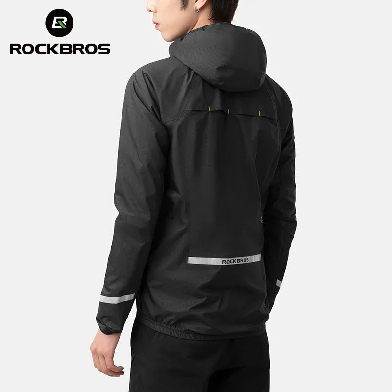 ROCKBROS Raincoat Cycling Men Waterproof Jacket Bike E-bike Motorcycle Rainwear Reflective Logo Fishing Climbing Jacket
